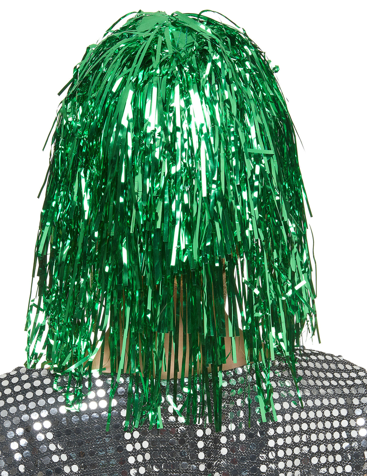 Peruca metálica verde mulher