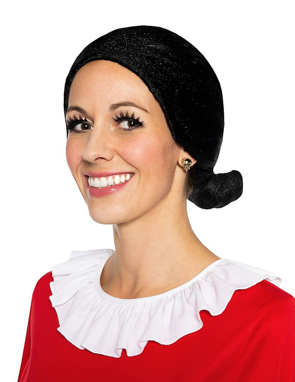 Perruque Olive™ pour adulte noire avec chignon