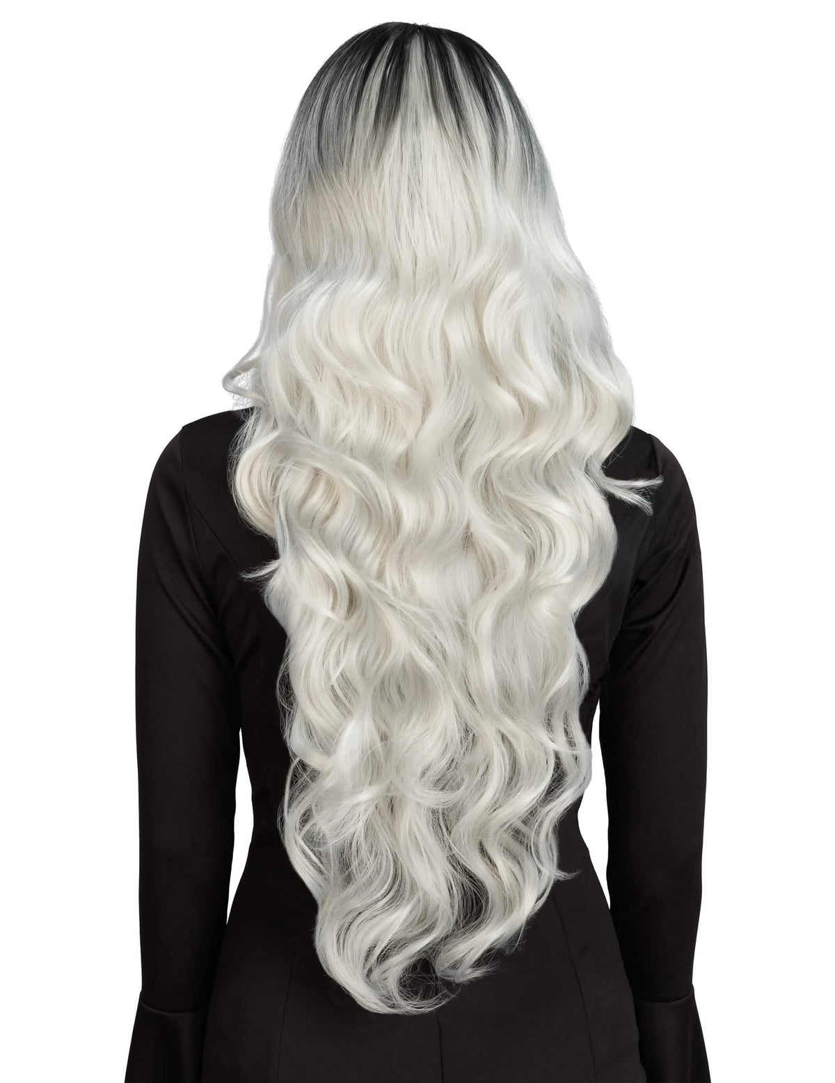 Peruca ombré branca e preta luxo mulher
