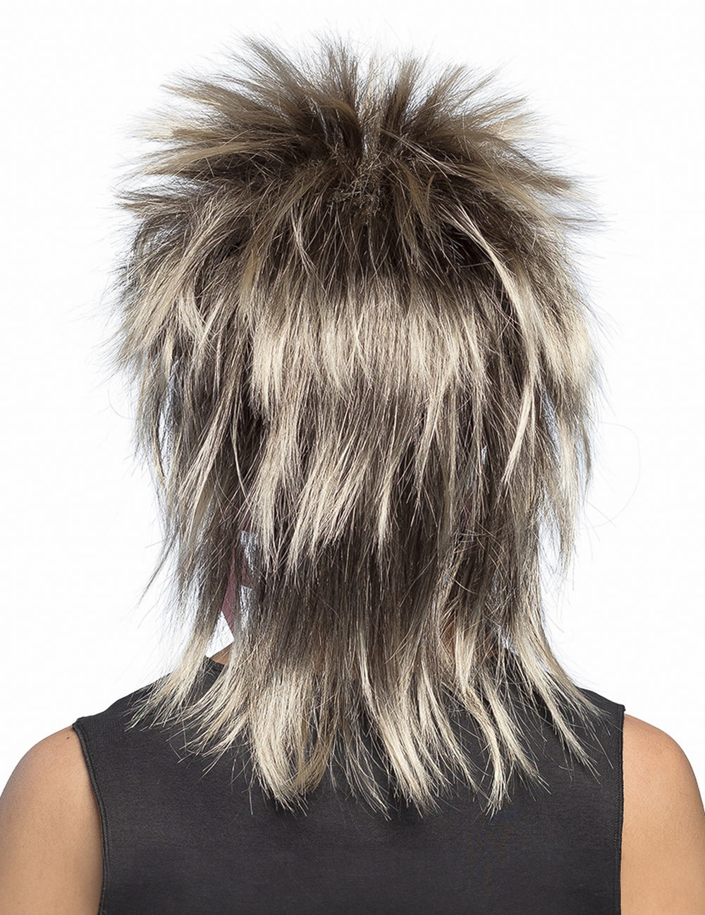 Vue de dos de la perruque punk adulte femme