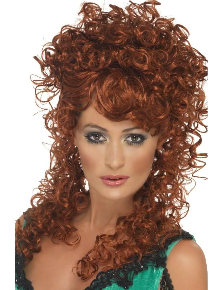 Perruque frisée pour femme rousse volumineuse