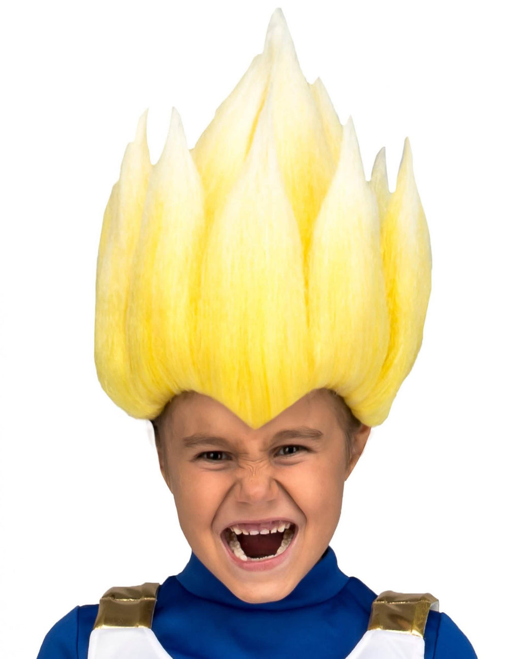 Perruca Super Saiyan Vegeta Dragon Ball para criança amarelo