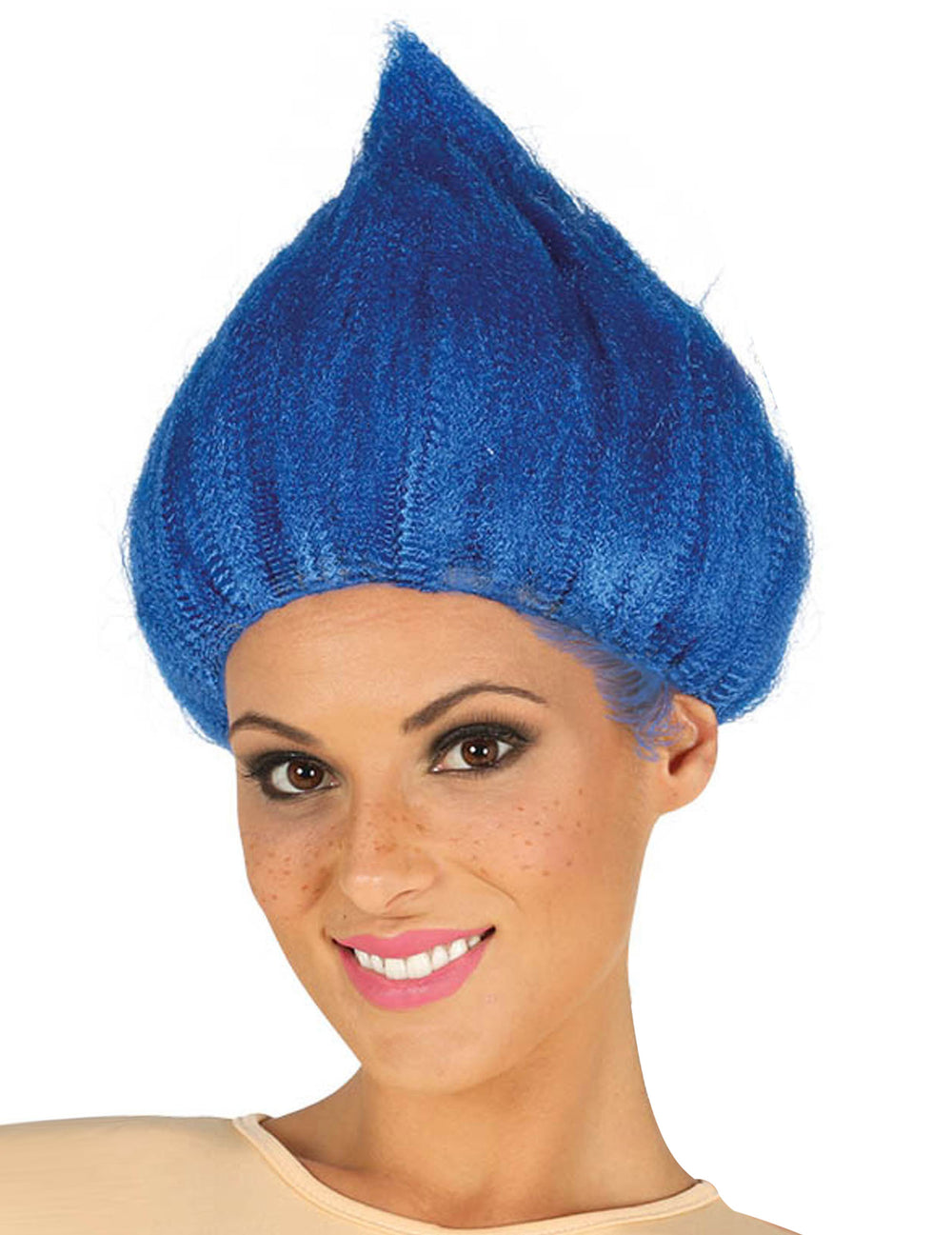 Perruque troll pour adulte bleue pointue
