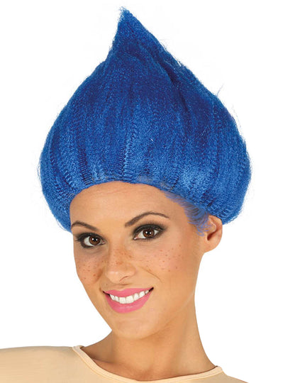 Perruque troll pour adulte bleue pointue