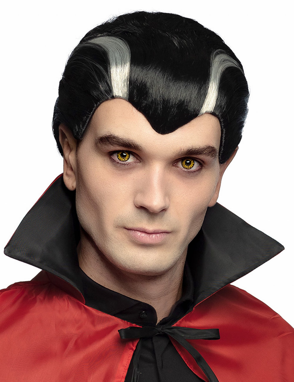 Perruque vampire pour homme noire et blanche