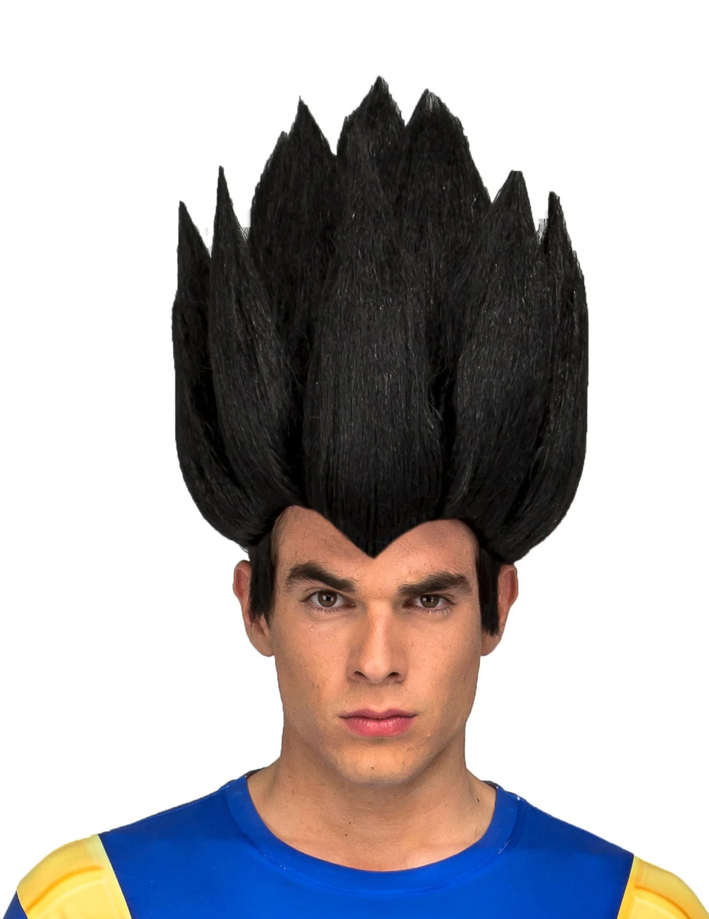 Perruque Vegeta Dragon Ball pour adulte noire hérissée