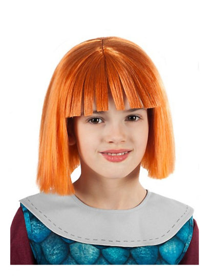 Perruque Vic le Viking pour enfant orange avec frange