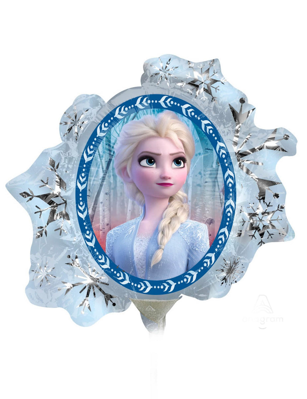 Balão de alumínio Elsa Frozen 2 para criança azul e prateado
