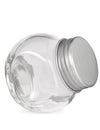Petit bocal en verre avec couvercle en acier transparent
