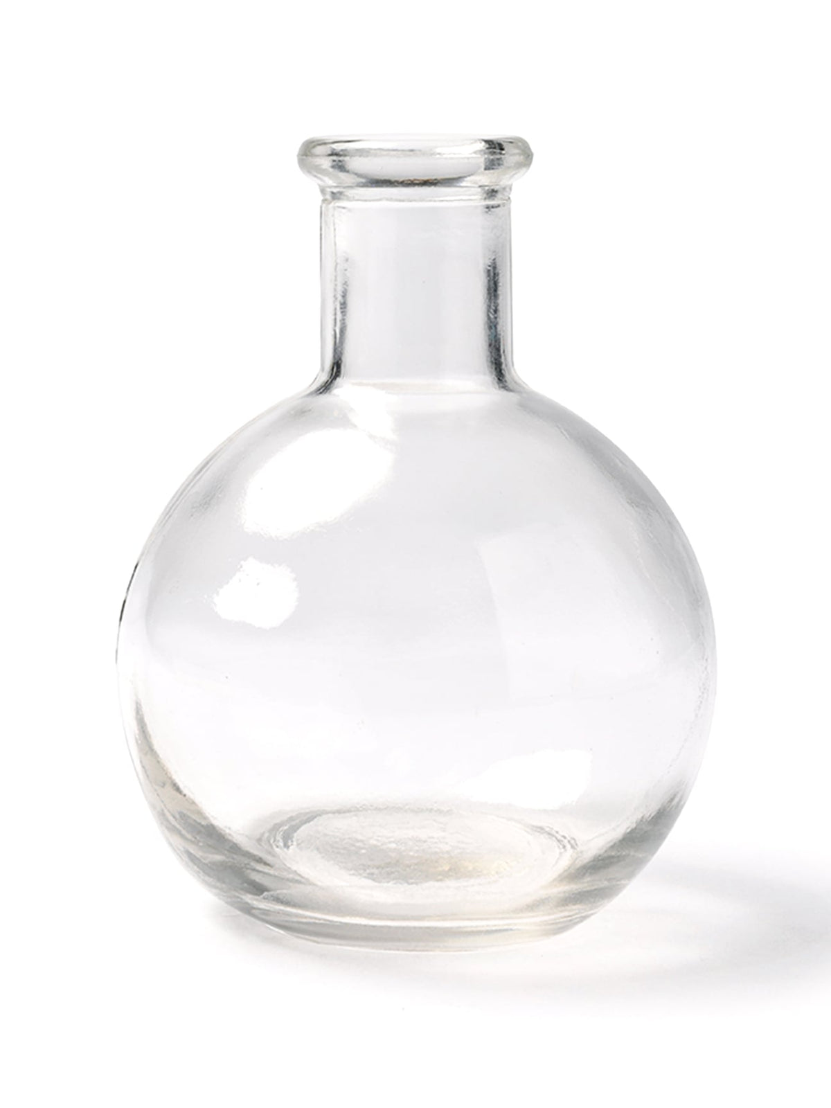 Vase boule en verre épais transparent