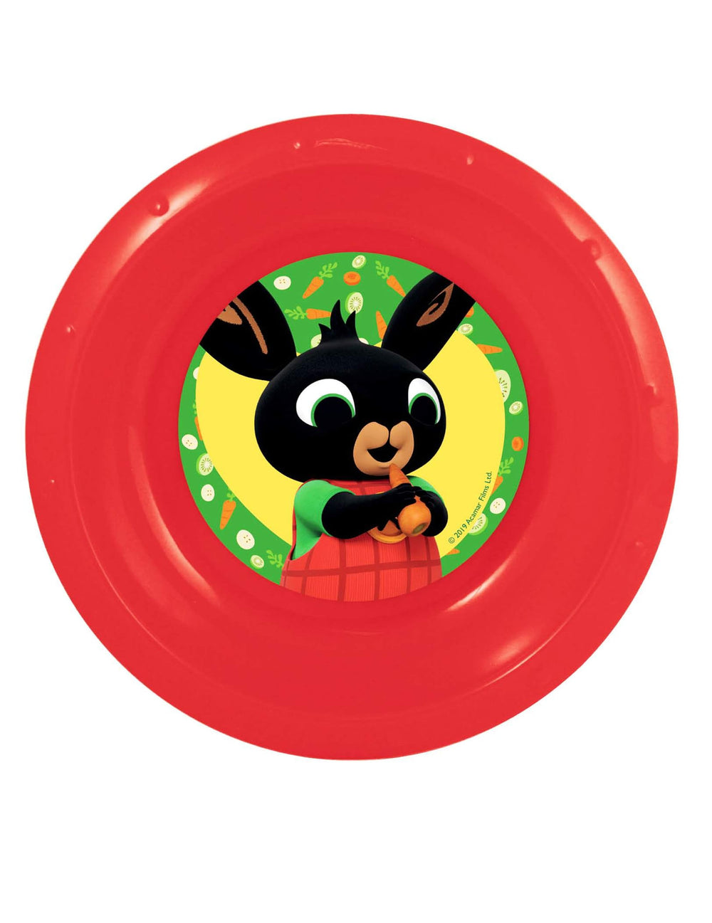 Assiette en plastique réutilisable Bing pour enfant rouge