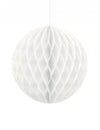 Boule en papier alvéolé pour déco de fête blanc