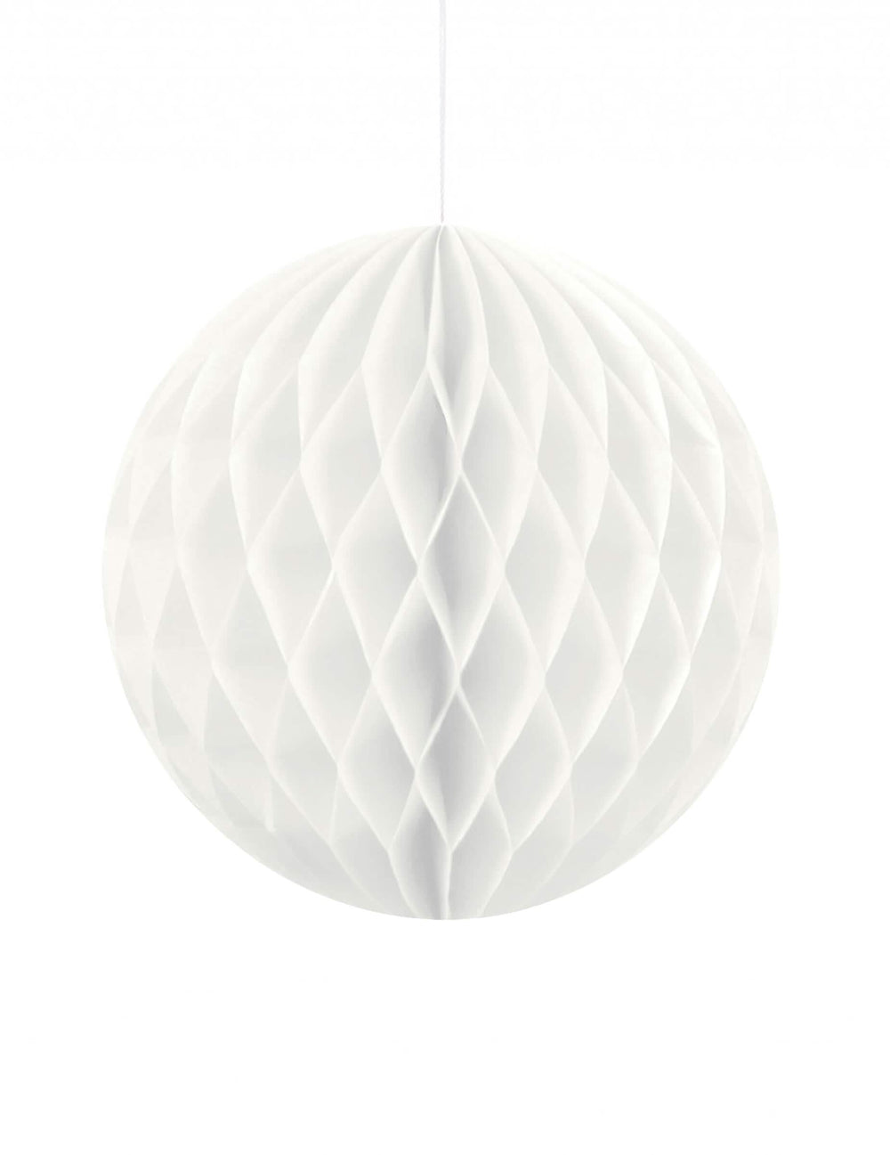 Bola de papel alveolado para decoração de festa branco