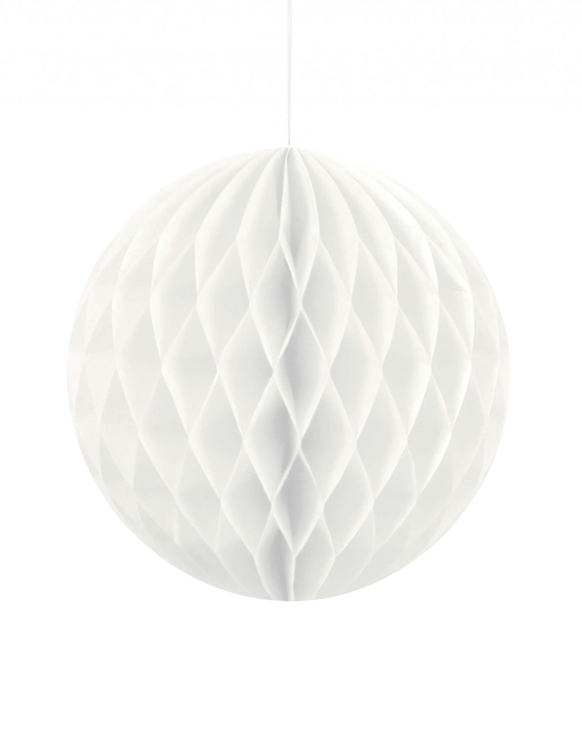 Bola de papel alveolado para decoração de festa branco