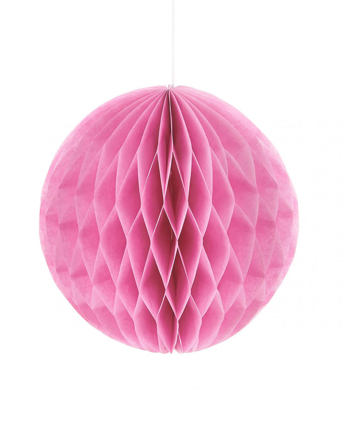 Bola de papel alveolado para pendurar cor de rosa
