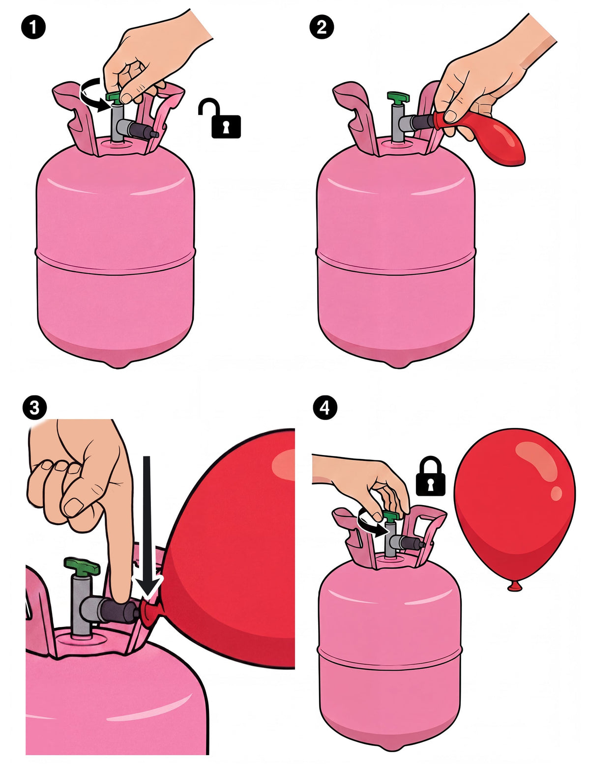 Pequena garrafa de hélio para até 3 balões
