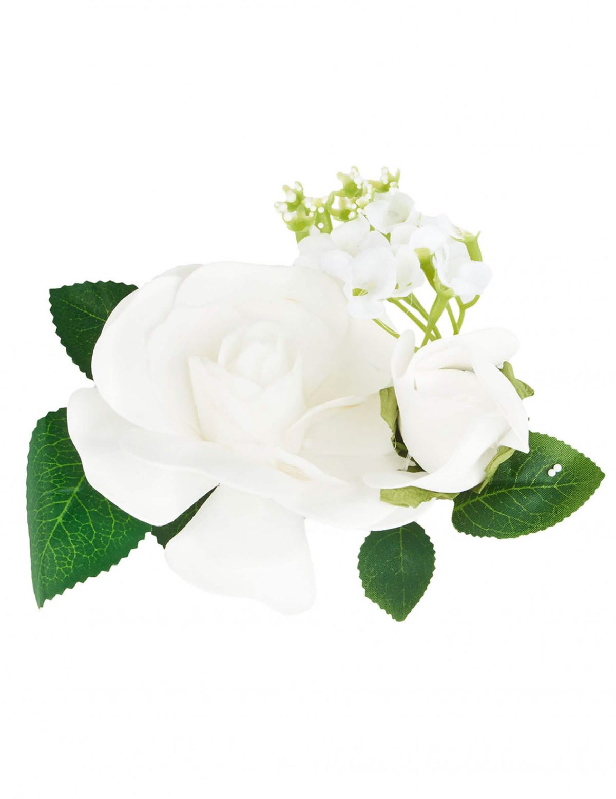 Pequeno arranjo de flores artificiais para casamento para centro de mesa branco