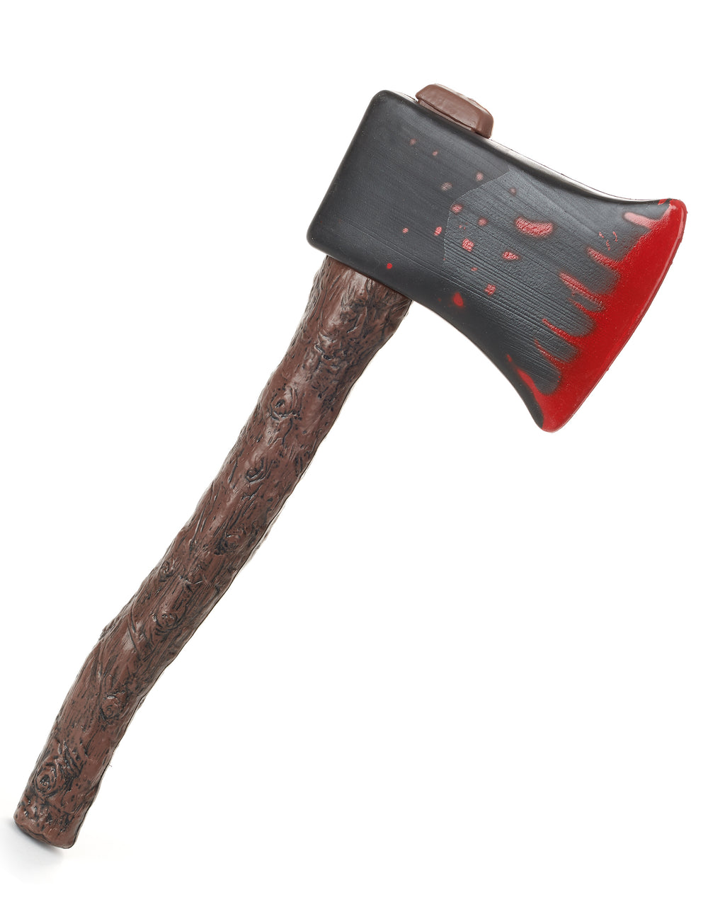 Petite hache en plastique Halloween pour adulte ensanglantée avec manche marron