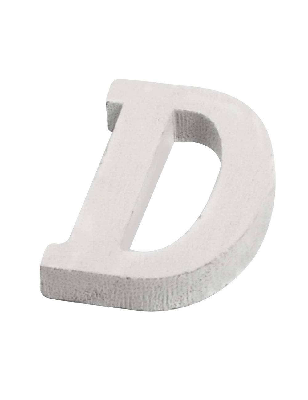 Letra d em madeira para decoração personalizada branco