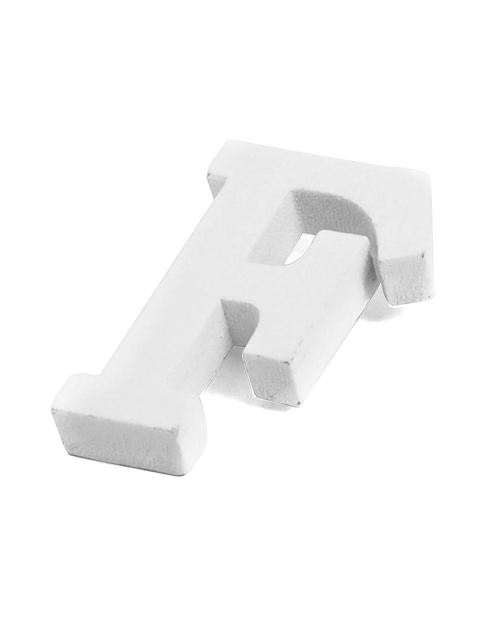 Pequena letra f para decoração em madeira branco