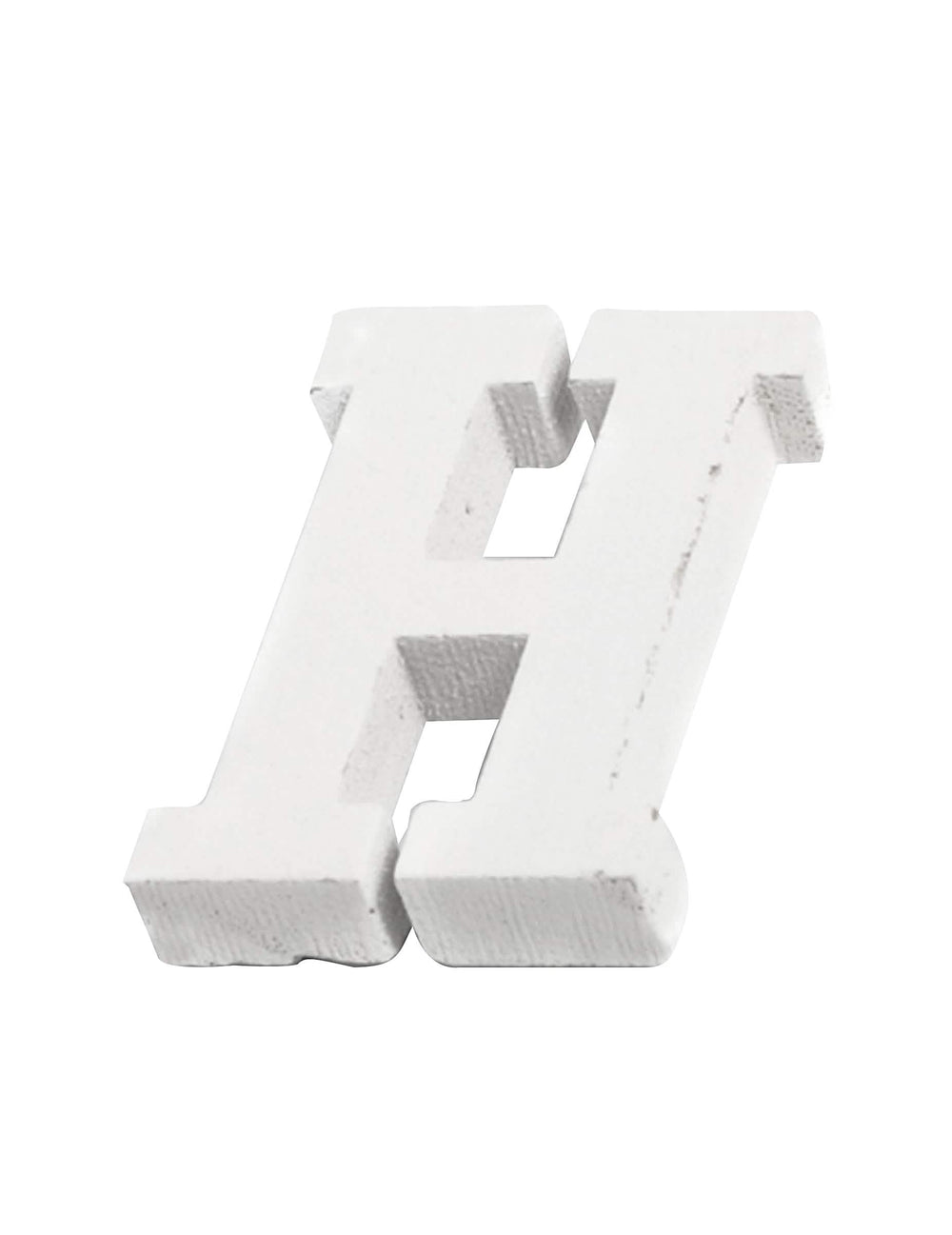 Pequena letra h em madeira para decoração branco