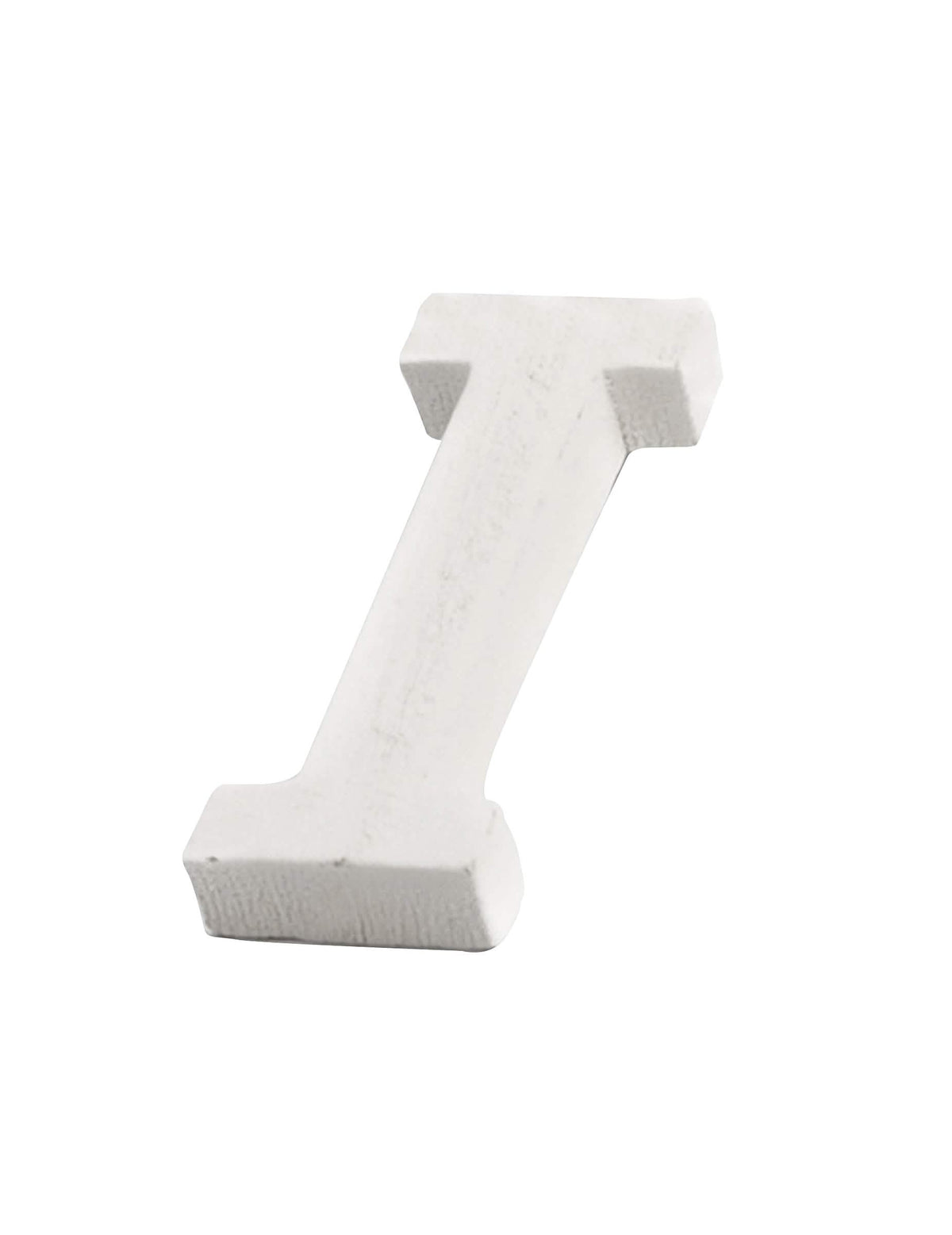 Letra i de madeira para decoração personalizada branco