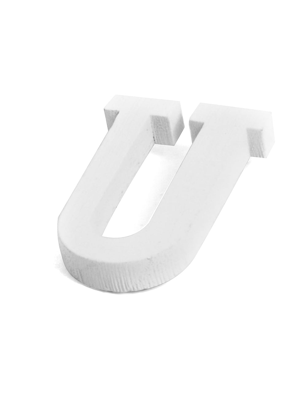 Petite lettre u en bois pour décoration blanc