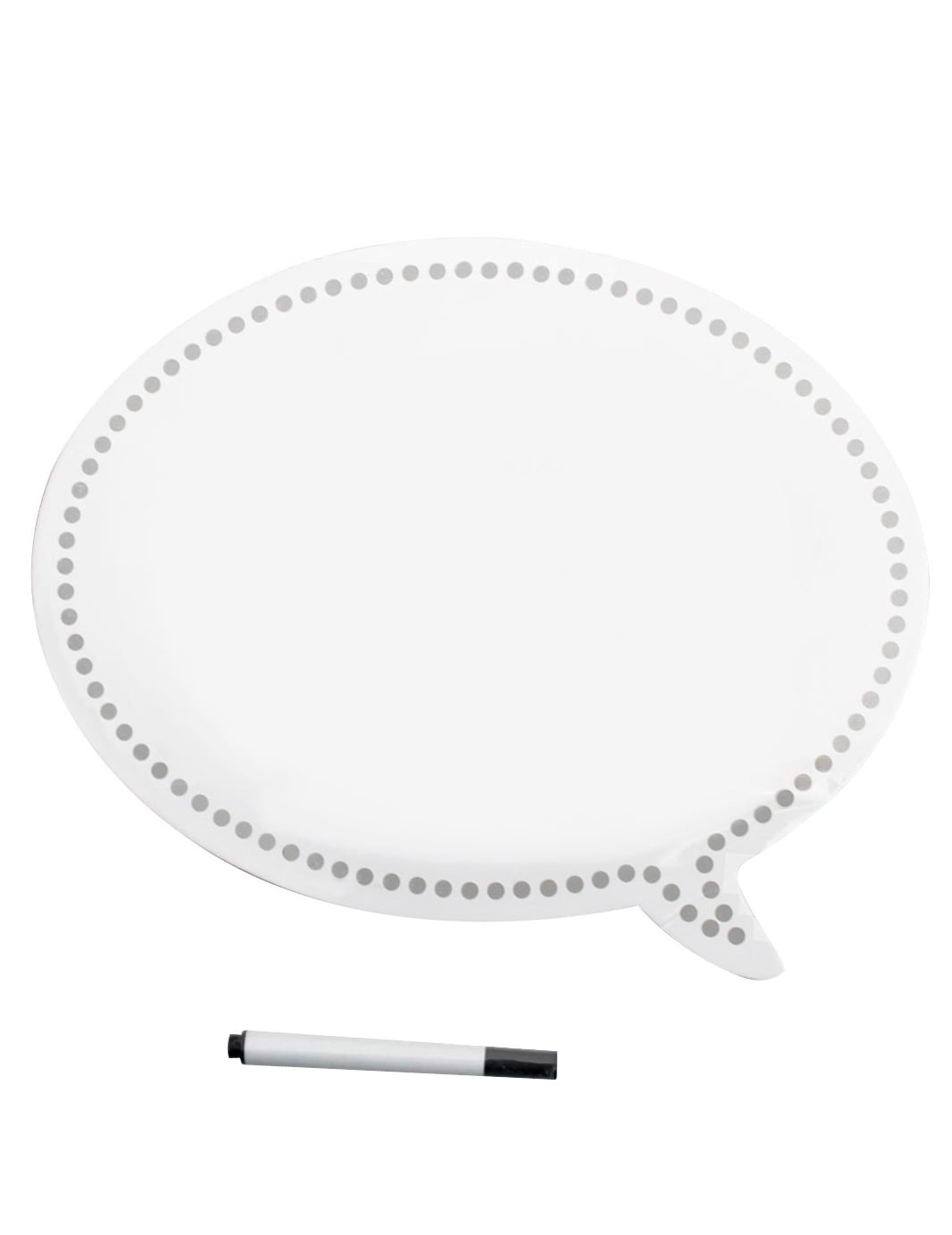 Bulle personnalisable Photobooth blanche à pois gris avec feutre noir
