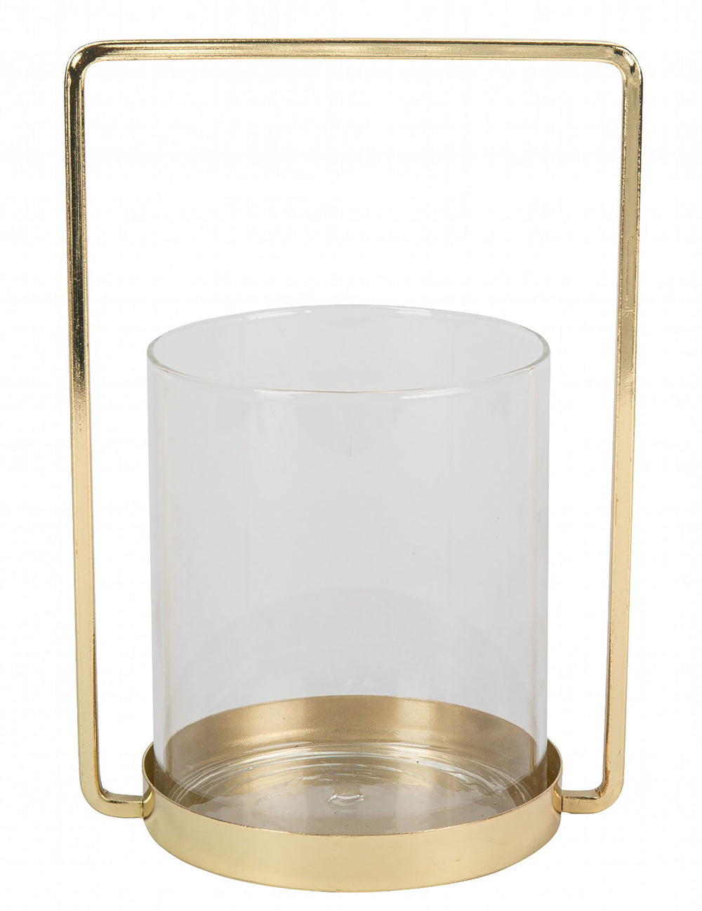 Photophore en verre pour mariage doré cadré