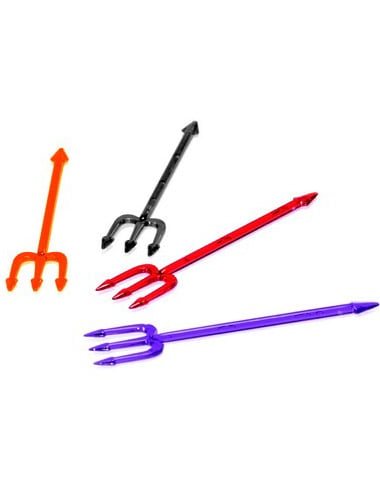 Pics amuse-bouches trident orange noir rouge et violet