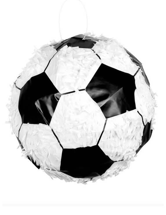 Detalhe da abertura de enchimento do Pinata de balão de futebol