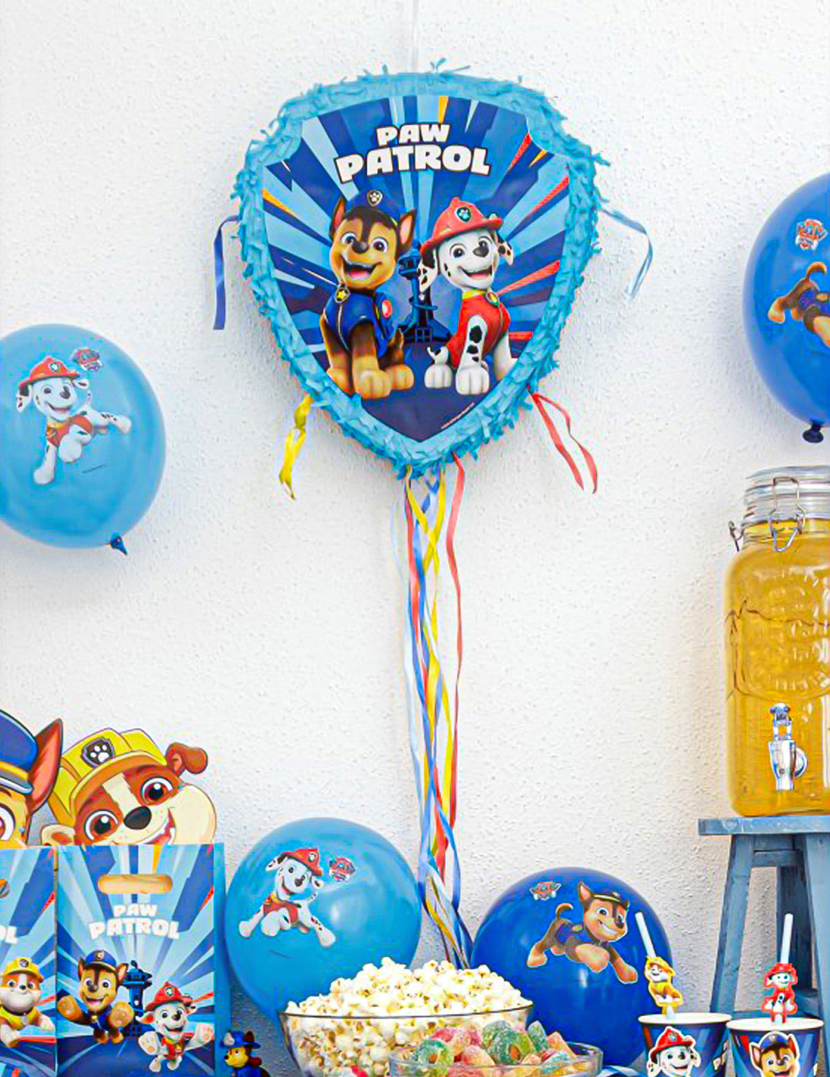 Piñata azul de puxar Patrulha Pata™ 33 x 38 cm