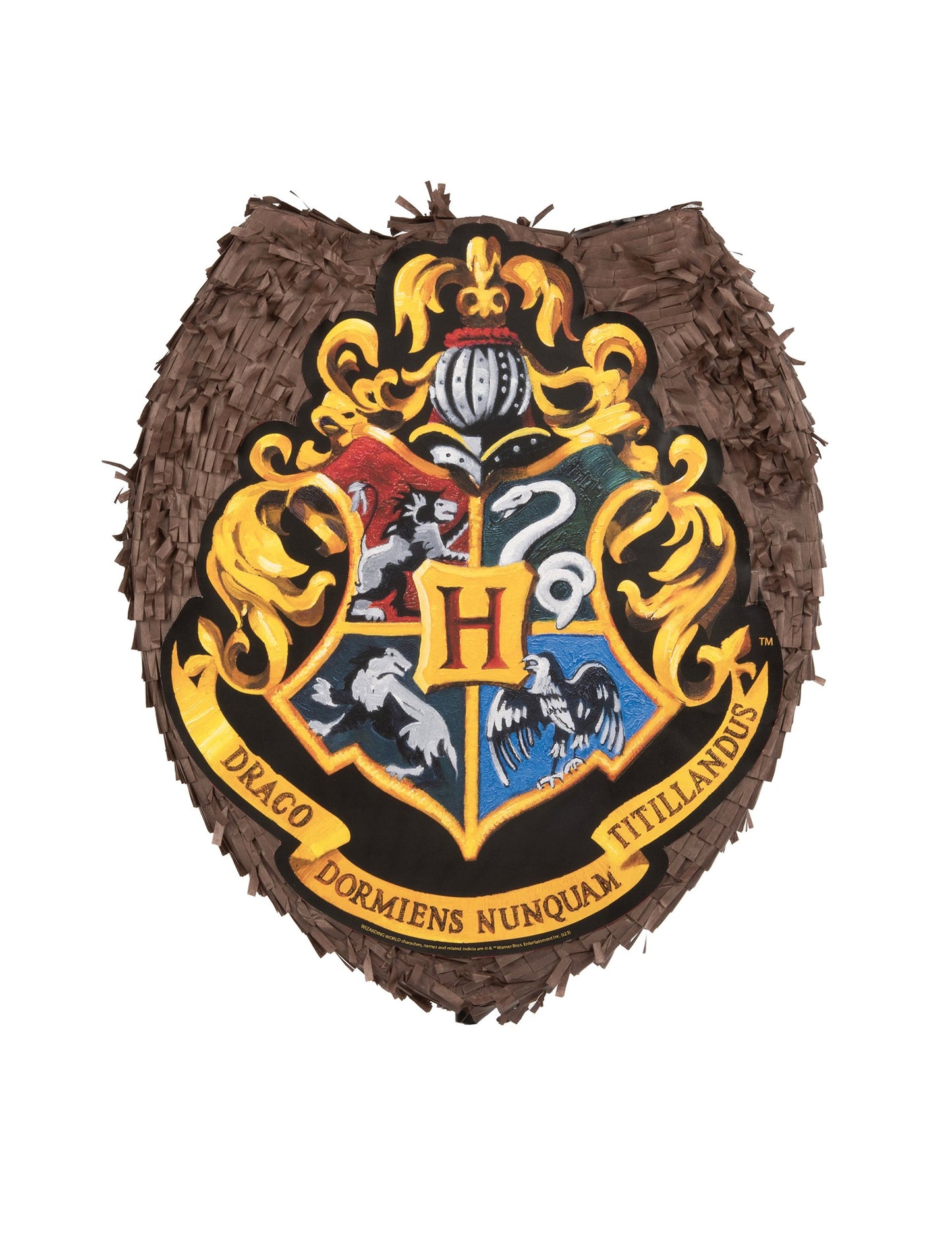 Piñata Harry Potter pour enfant marron avec blason de Poudlard