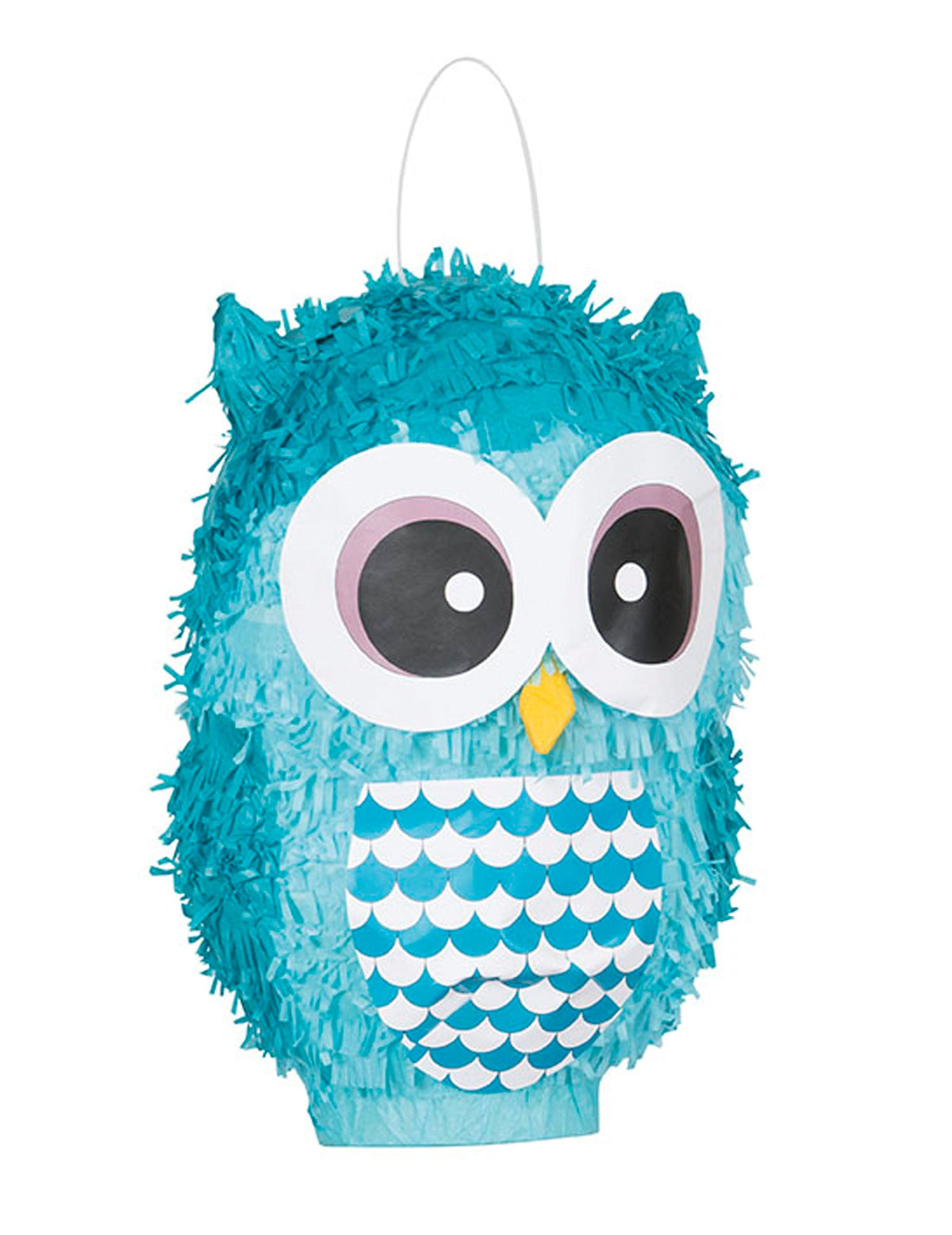 Pinata hibou pour enfant bleue