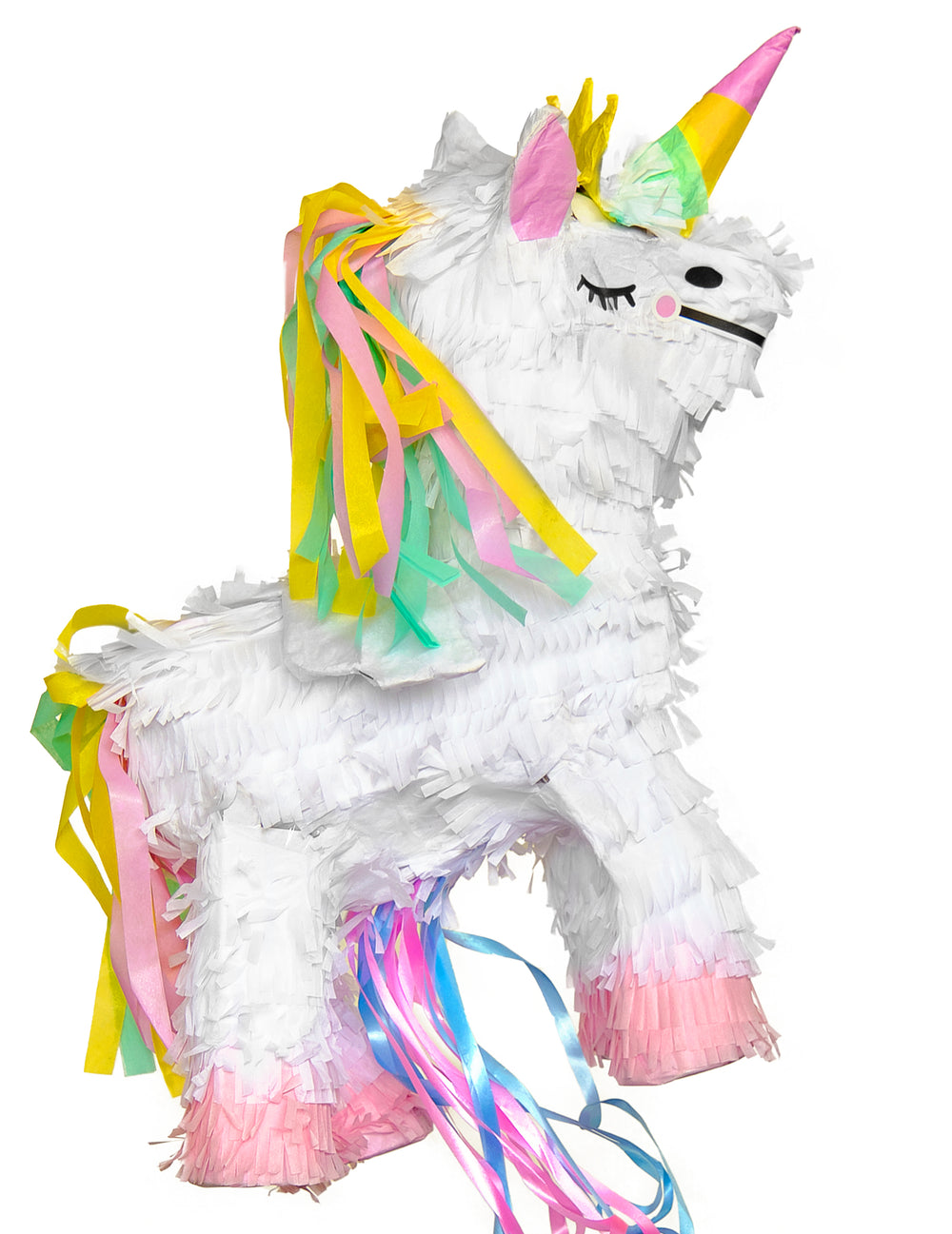 Vue de profil de la piñata licorne volante