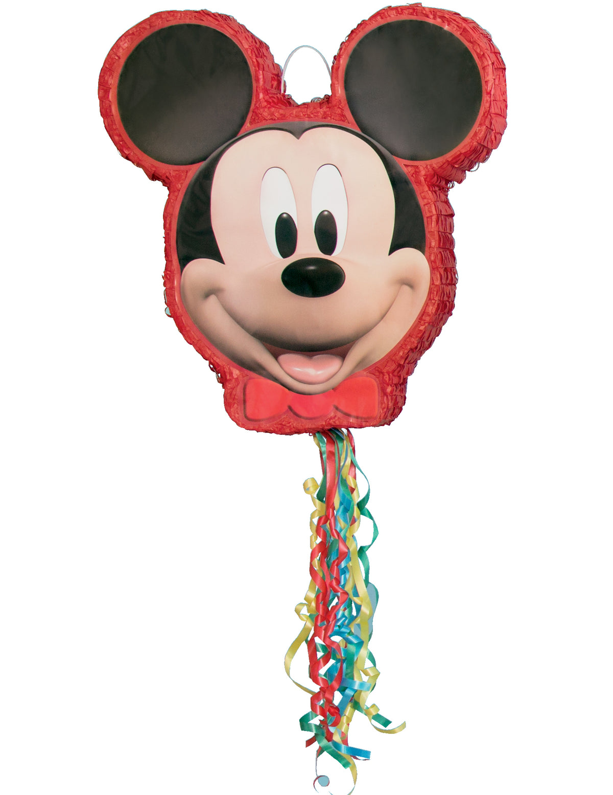 Piñata Mickey Mouse pour enfant rouge à rubans colorés