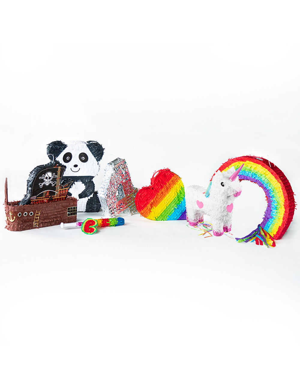 Vue d'ensemble de différents modèles de la piñata panda