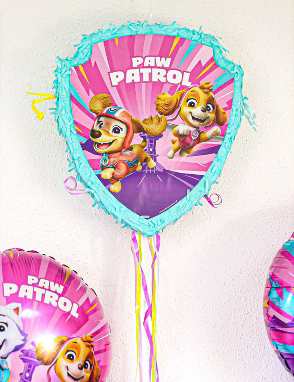 Piñata rosa de puxar Patrulha Pata™ 33 x 38 cm