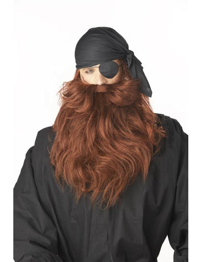 Barbe de pirate pour adulte marron longue et volumineuse