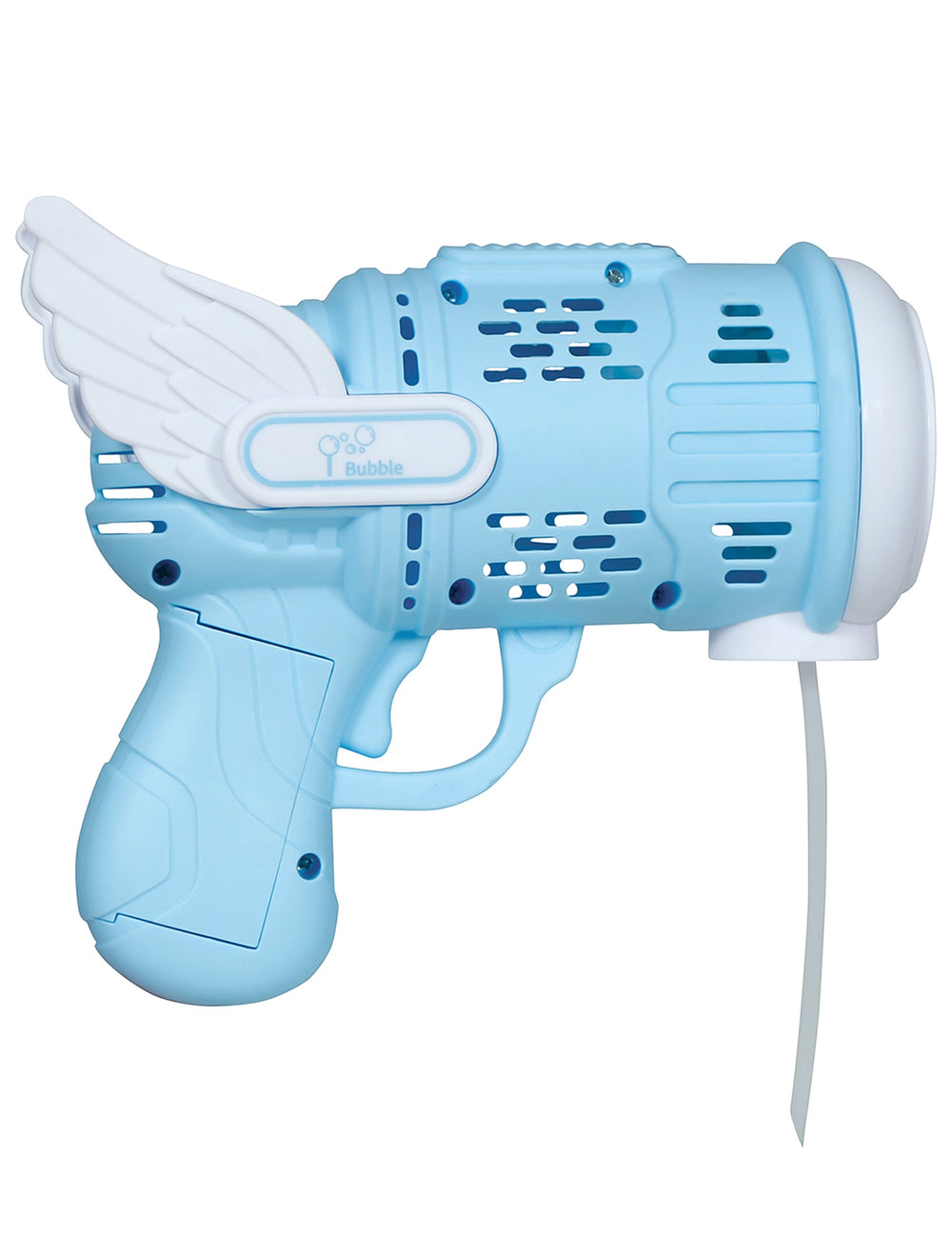 Vue de profil du pistolet à bulles avec réservoir