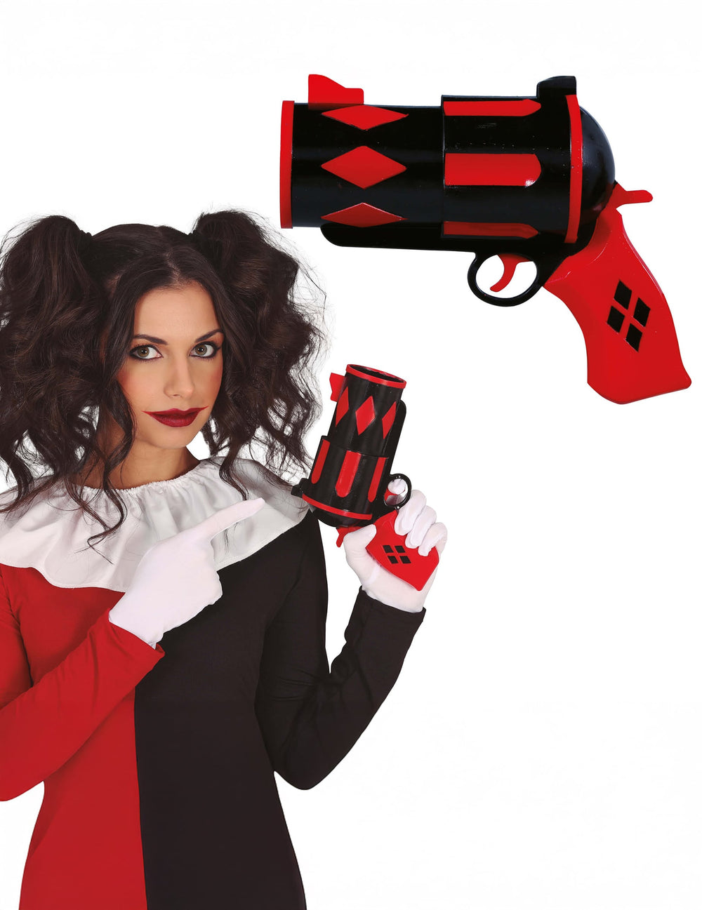 Pistolet Arlequine pour femme rouge et noir