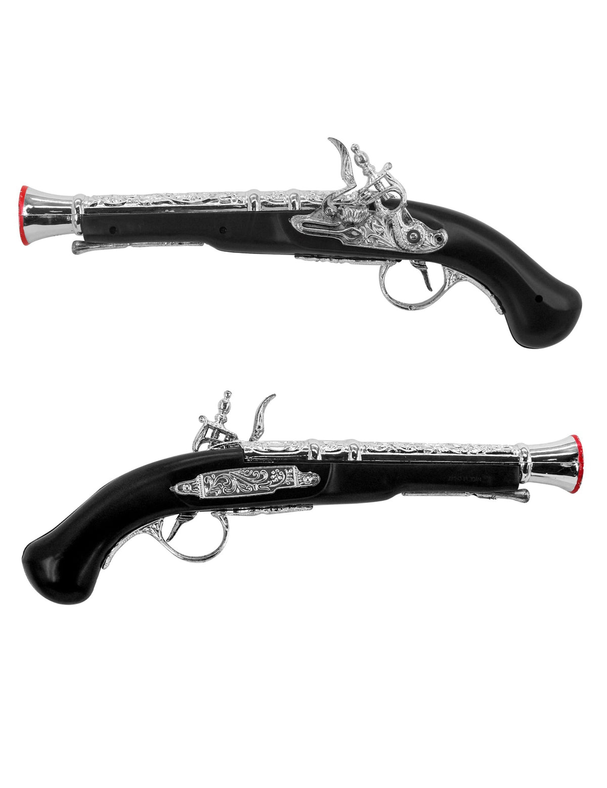 Vues de profil du pistolet de pirate en plastique