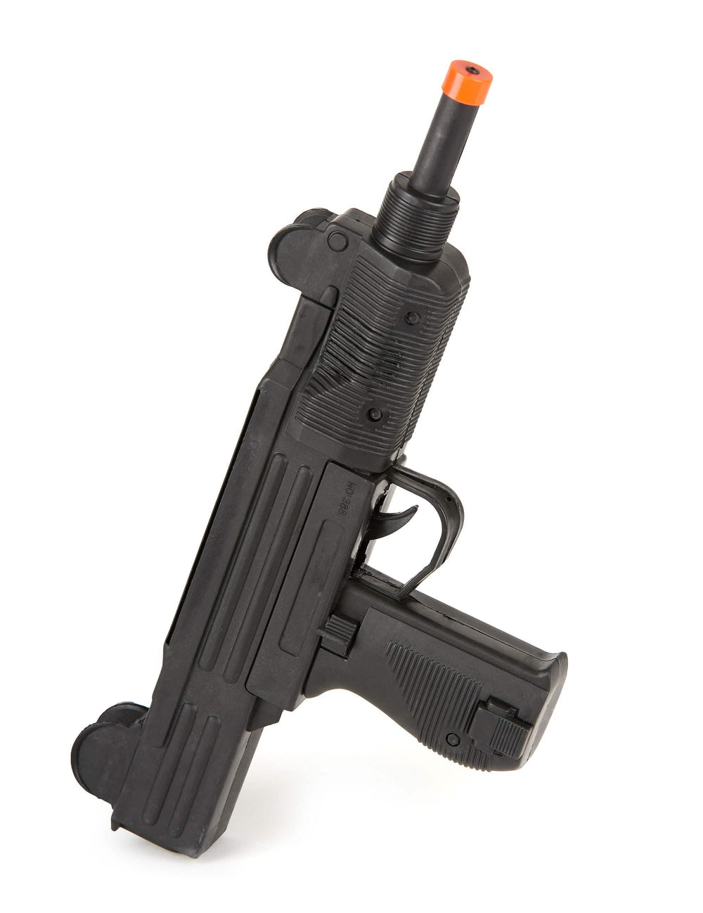 Mitraillette UZI soldat militaire noire en plastique avec embout orange