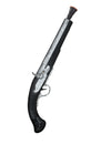 Pistolet pirate pour adulte noir et argenté avec gravures