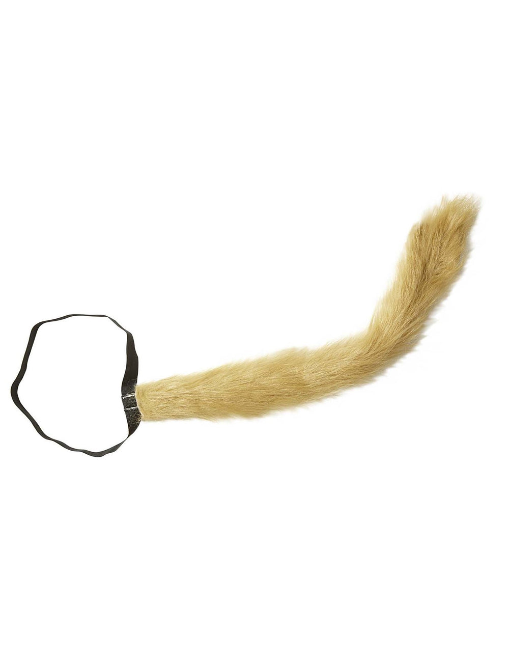 Queue de lion pour adulte beige à poils avec élastique noir