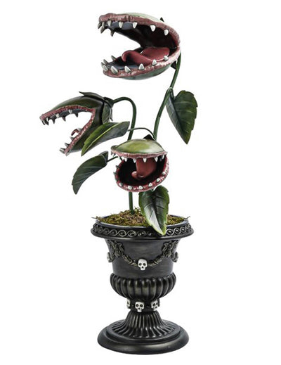Planta carnívora gigante em resina 23 x 27 x 58 cm