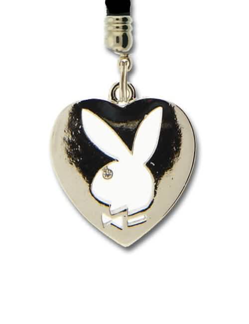 Bijou para telemóvel Playboy prateado para adulto