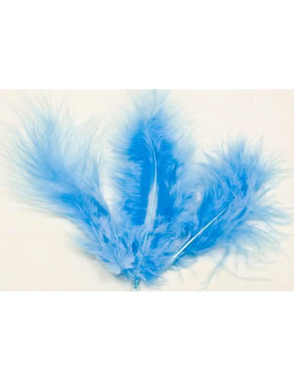 Plumas de decoração para trabalhos manuais azul