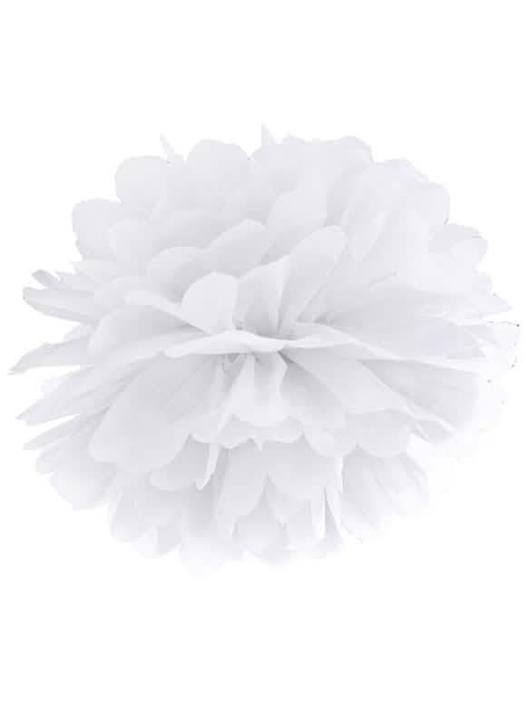 Pompom para pendurar em papel branco