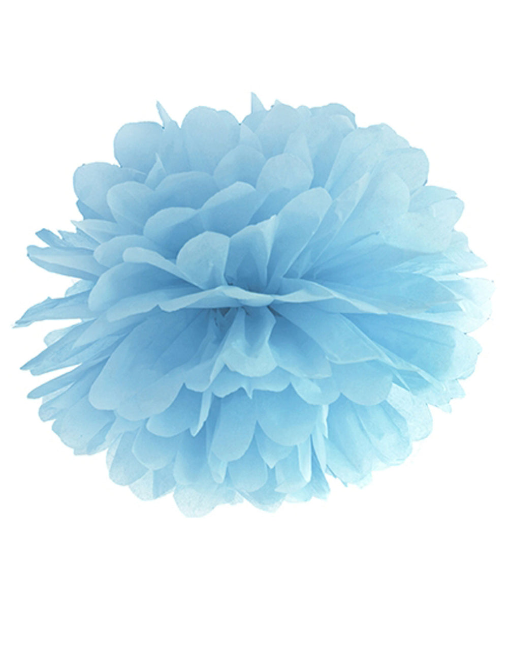 Pompon à suspendre en papier de soie pour décoration bleu ciel